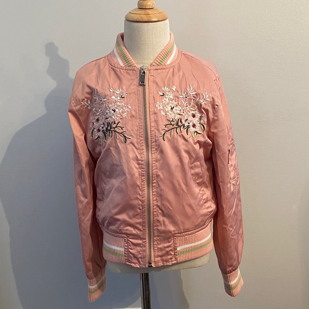 Urban Republic Blush Embroidered Bomber Jacket